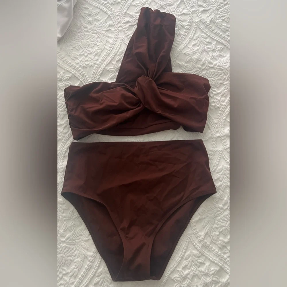 A.L.C. Brown Bandeau High-Waisted Bikini - Picture 3 of 3